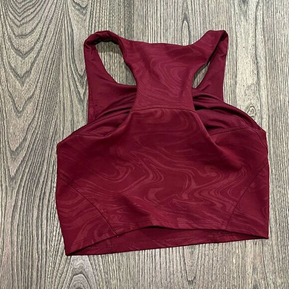 AVIA Womens Sports Bra Scoop Neck Racerback Pullover Stretch Maroon Small - Picture 4 of 4